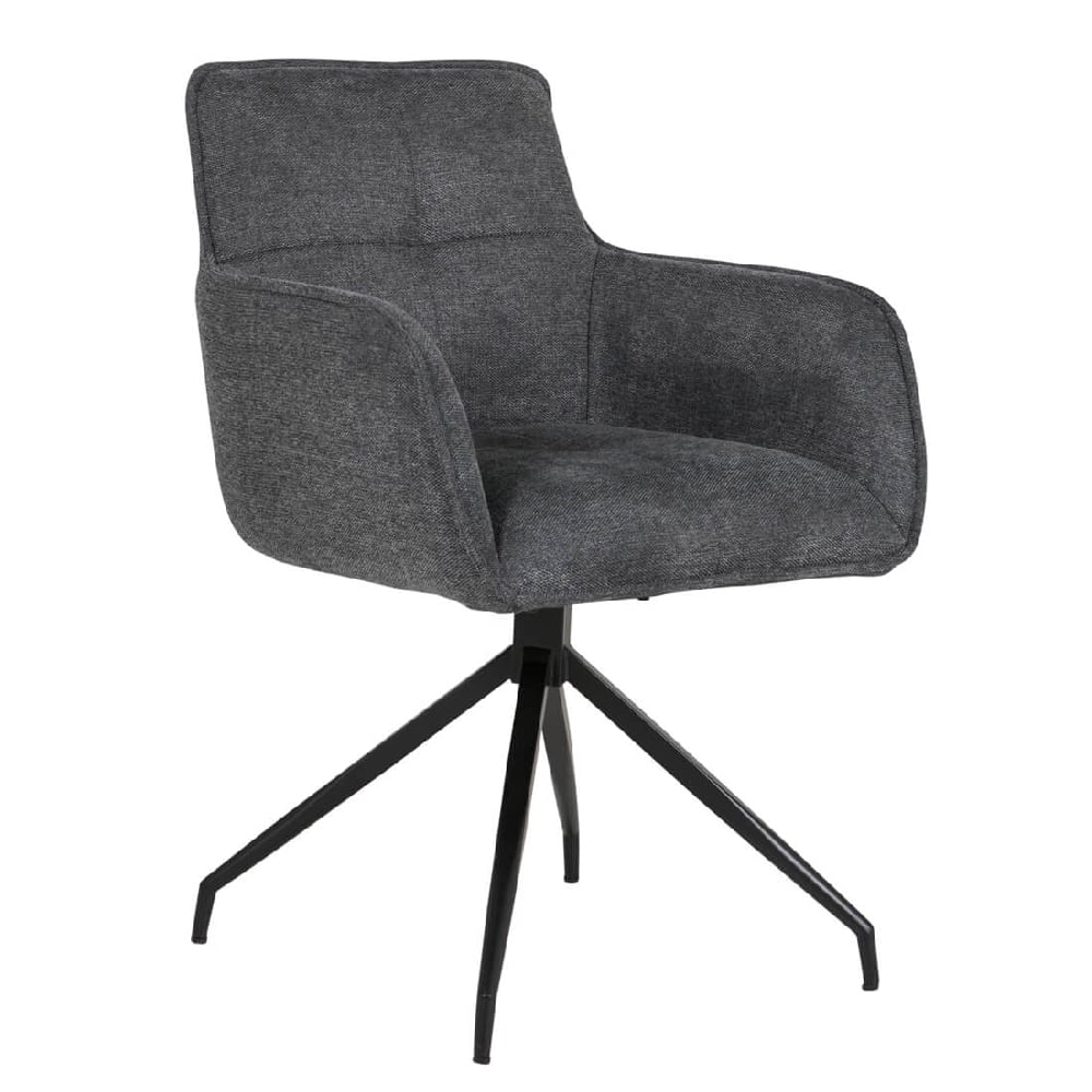 Product photograph of Thornville Fabric Dining Chair With Black Legs In Charcoal from Furniture in Fashion