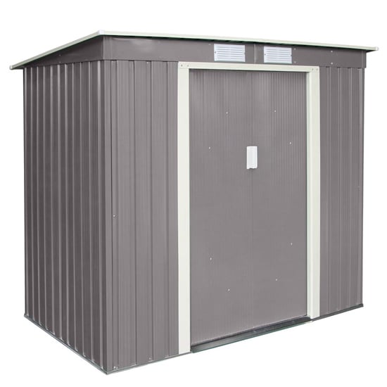 Thorpe Metal 6x4 Pent Shed In Light Grey | Furniture in Fashion