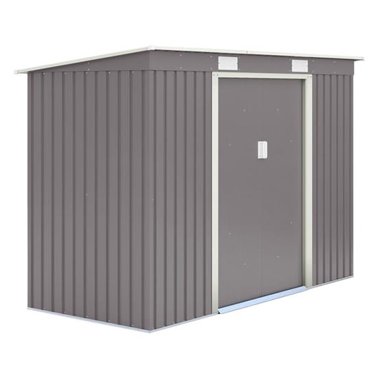 Thorpe Metal 8x4 Pent Shed In Light Grey | Furniture in Fashion