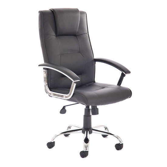 Product photograph of Thrift Leather Executive Office Chair In Black from Furniture in Fashion