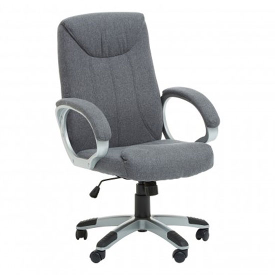 Read more about Tilburg fabric home and office chair in grey with arms