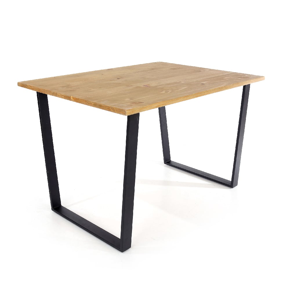 tilston wooden large rectangular dining table in oak and black