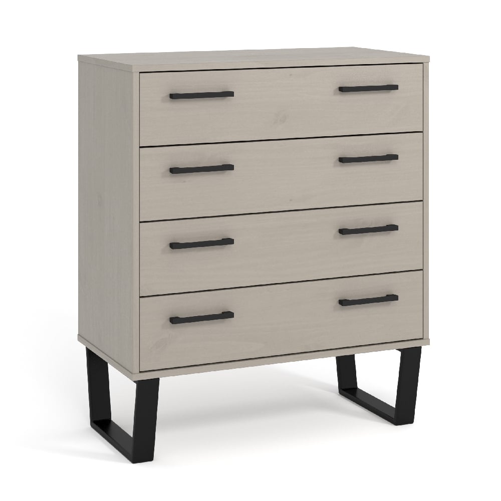 Read more about Tilston wooden wide chest of 4 drawers in white and black