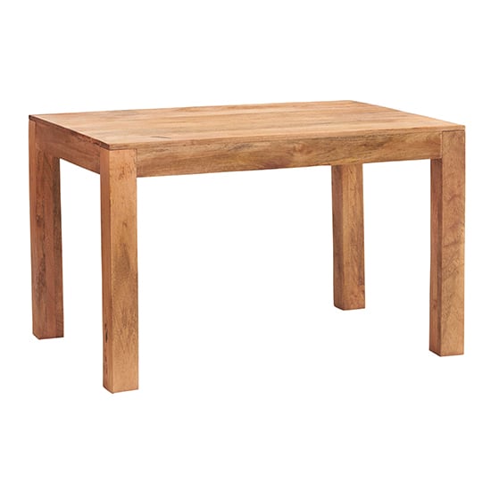 Tinos Solid Mangowood Small Dining Table In Light Mahogany | Furniture ...