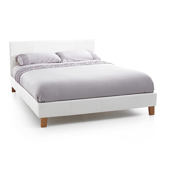 Read more about Tivoli white faux leather small double bed