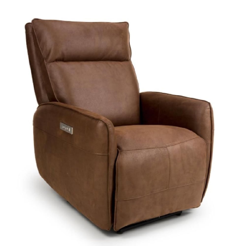 tooele leather recliner 1 seater sofa in brown