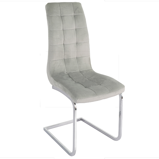 Product photograph of Torres French Velvet Dining Chair In Grey from Furniture in Fashion