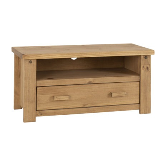 Product photograph of Torsal Wooden 1 Drawer Tv Stand In Waxed Pine from Furniture in Fashion