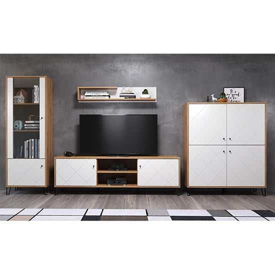 Read more about Torun wooden living room furniture set 2 in matt white and oak