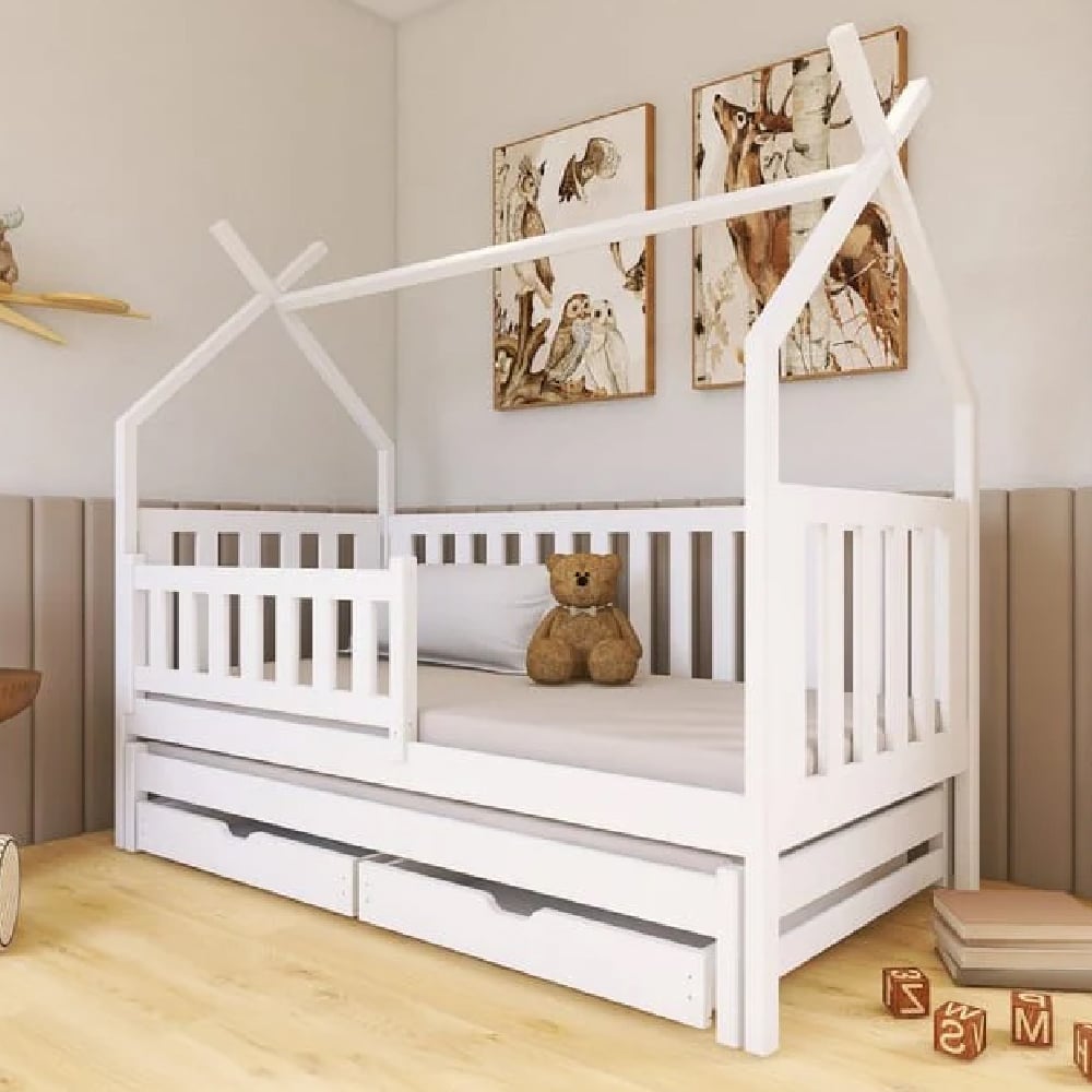 Read more about Tracy wooden day bed without mattress and trundle in white