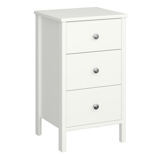 Read more about Trams wooden bedside cabinet with 3 drawers in off white
