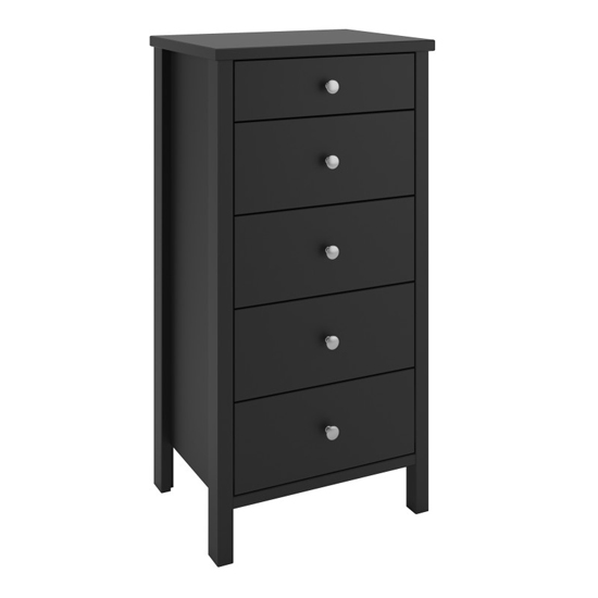 Read more about Trams wooden chest of 5 drawers narrow in black