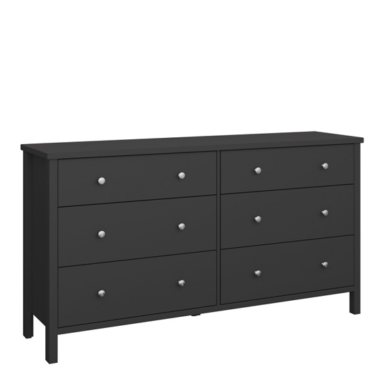 Read more about Trams wooden chest of 6 drawers wide in black
