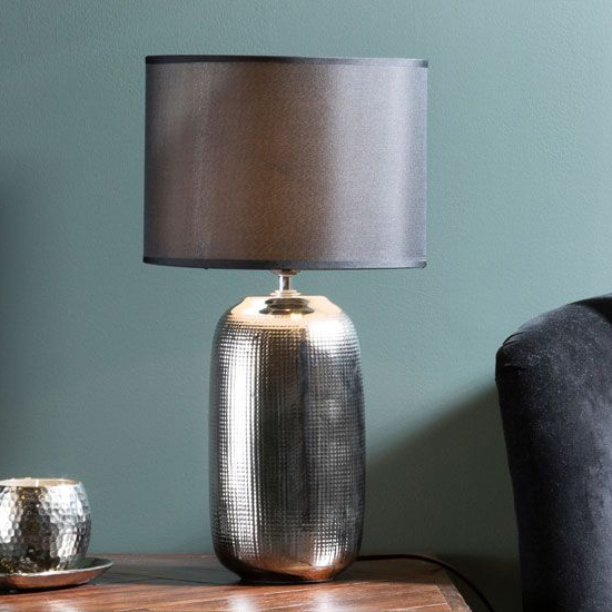 Read more about Trento black fabric shade table lamp with chrome ceramic base