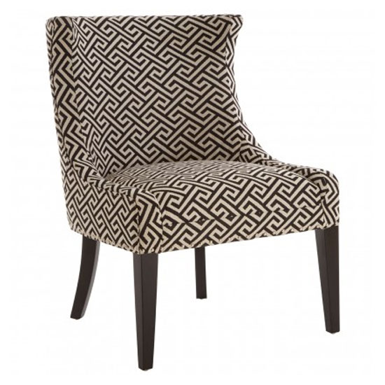 Trento Fabric Upholstered Accent Chair In Beige And Black | FiF