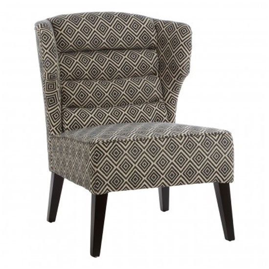Product photograph of Trento Wing Back Fabric Accent Chair In Black And White from Furniture in Fashion