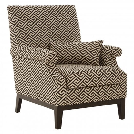 Product photograph of Trento Upholstered Fabric Armchair In Beige And Black from Furniture in Fashion