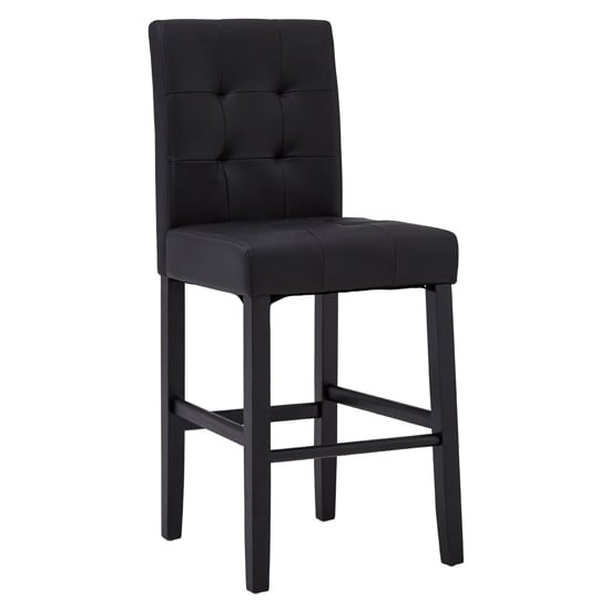 Product photograph of Trento Upholstered Faux Leather Bar Chair In Black from Furniture in Fashion
