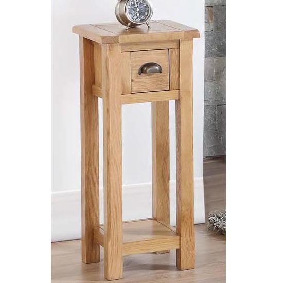 Photo of Trevino end table in oak with 1 drawer