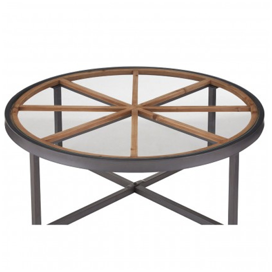 Trigona Round Glass Top Coffee Table With Black Metal Legs | Furniture ...