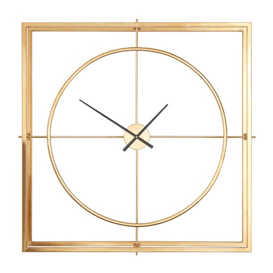 Trigona Square Metal Wall Clock In Gold Frame | Furniture in Fashion