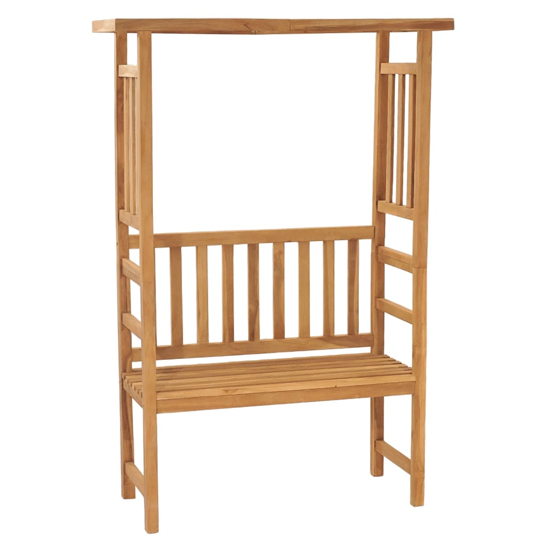 Read more about Trisha wooden garden seating bench with pergola in natural