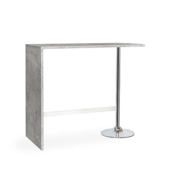 Product photograph of Tuscon Bar Table In Concrete Effect With Chrome Legs from Furniture in Fashion