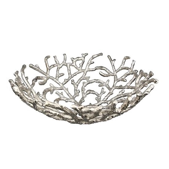 Photo of Twigs aluminium large decorative bowl in antique silver