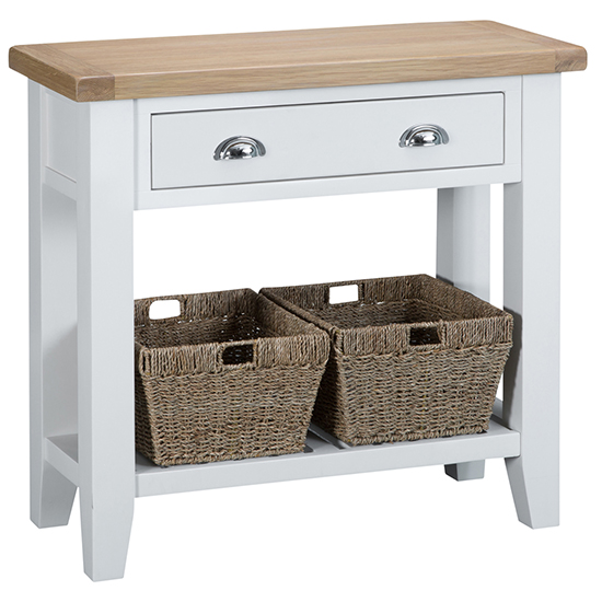 Read more about Tyler wooden 1 drawer console table in white