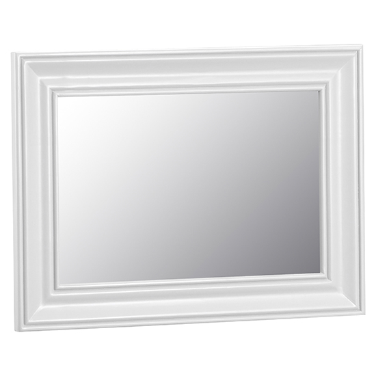 Product photograph of Tyler Wall Mirror In White Wooden Frame from Furniture in Fashion