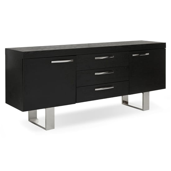 Product photograph of Ulmos Wooden Sideboard With U-shaped Base In Black from Furniture in Fashion