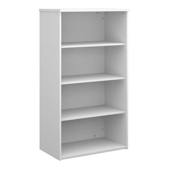 Read more about Upton home and office wooden bookcase in white with 3 shelves