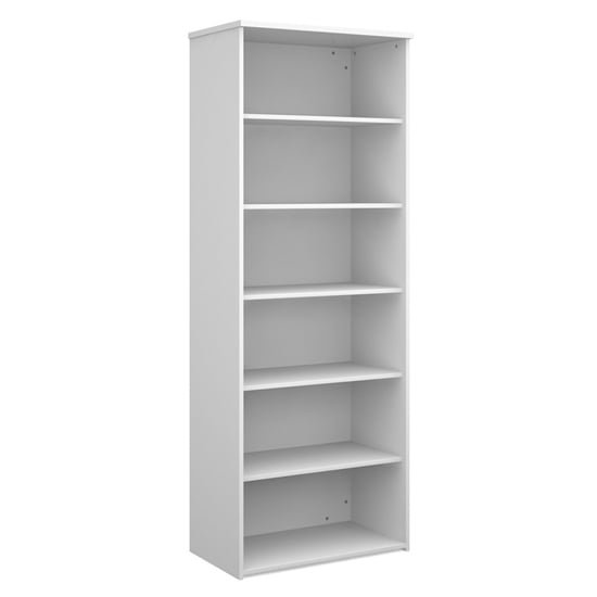 Read more about Upton home and office wooden bookcase in white with 5 shelves