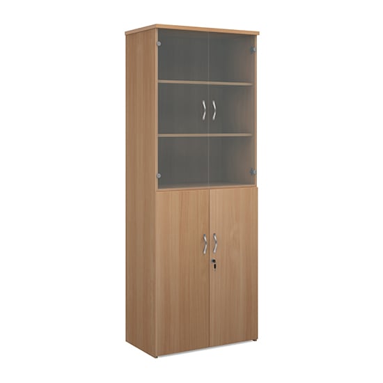 Read more about Upton wooden storage cabinet in beech with 4 doors and 5 shelves