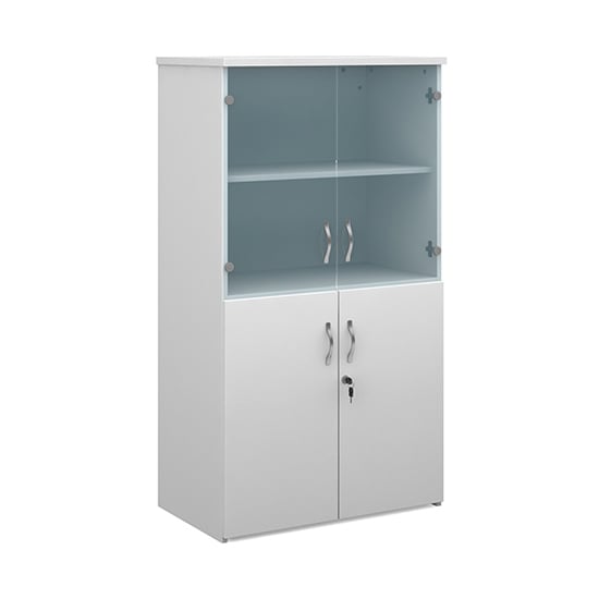Product photograph of Upton Wooden Storage Cabinet In White With 4 Doors And 3 Shelves from Furniture in Fashion