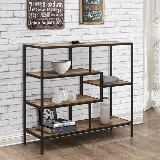 Read more about Urban wooden small shelving unit in rustic