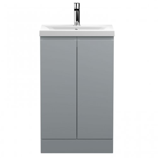 Photo of Urfa 50cm 2 doors vanity with mid edged basin in satin grey