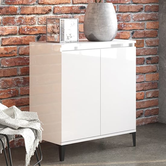 Product photograph of Vaeda High Gloss Sideboard With 2 Doors In White from Furniture in Fashion