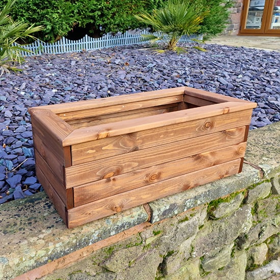 Product photograph of Vail Timber Trough Medium In Brown from Furniture in Fashion