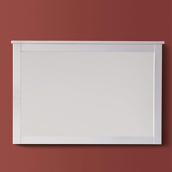 Product photograph of Valdo Wall Mirror In White Wooden Frame from Furniture in Fashion
