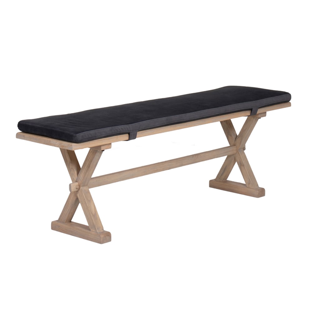 Read more about Valencia wooden dining bench with fabric seat in natural