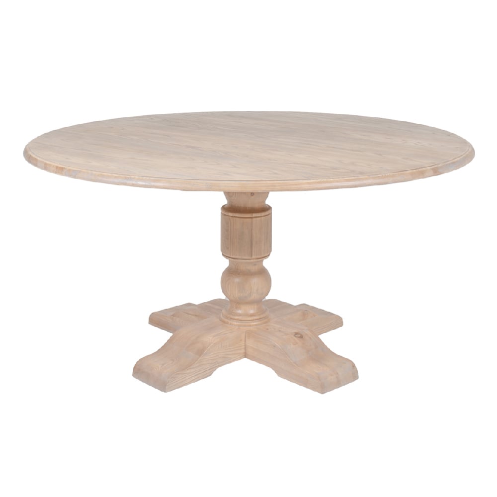 Product photograph of Valencia Wooden Round Dining Table In Natural from Furniture in Fashion