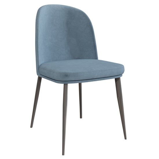 Product photograph of Valente Velvet Dining Chair With Metal Legs In Blue from Furniture in Fashion