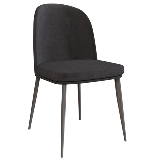Product photograph of Valente Velvet Dining Chair With Metal Legs In Dark Grey from Furniture in Fashion