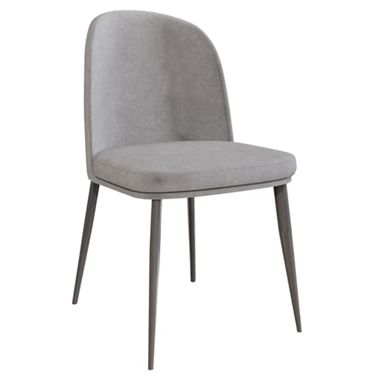 Product photograph of Valente Velvet Dining Chair With Metal Legs In Light Grey from Furniture in Fashion