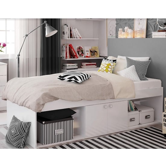 Photo of Valerie low sleeper cabin storage bed in white