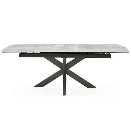 Photo of Valerio ceramic extending dining table with metal base in grey
