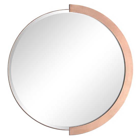 Product photograph of Varco Round Wall Mirror In Rose Gold Frame from Furniture in Fashion
