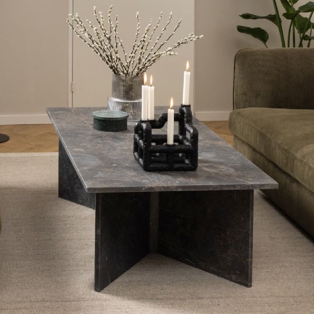 Product photograph of Vashon Marble Rectangular Coffee Table In Marron from Furniture in Fashion