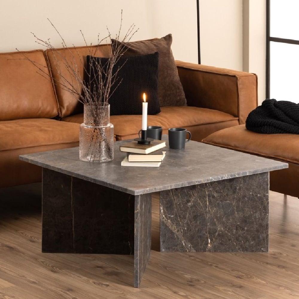 vashon marble square coffee table in marron